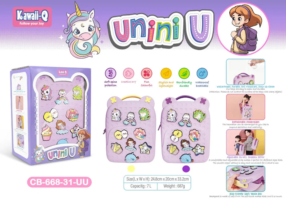 Unicorn Backpack with Jibbitz