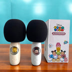 The Disney Series HD Wireless Karaoke Microphone Bluetooth Speaker, featuring cute cartoon character designs and a large spherical speaker head.