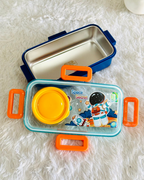 Single grid stainless steel lunch box with bowl ( 500ml+ 80ML )