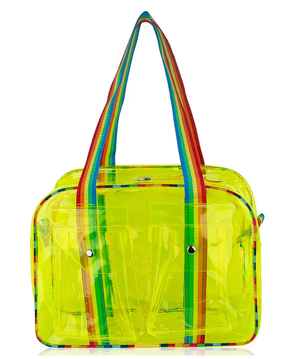 Transparent Jelly Tote Bag, Stylish PVC Waterproof Handbag for Women & Girls, Lightweight Travel & Gym Carry Bag, Daypack for Teens & Kids - Cute Travel, Beach & Casual Carry Bag, Pack of 1 Pcs
