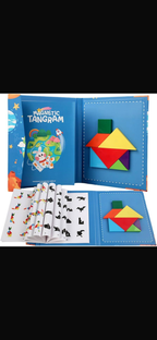Magnetic Tangram Puzzle Book, an educational STEM toy designed for spatial reasoning, logic, and fine motor skill development.