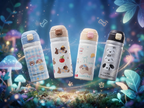 Portable Stainless Steel Drinkware Cartoon Animal Tumbler with Straw Bounce Lid Features a Stylish Rope Handle