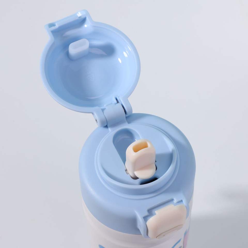 Portable Stainless Steel Drinkware Cartoon Animal Tumbler with Straw Bounce Lid Features a Stylish Rope Handle