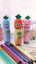 cute cartoon carrot-themed 12-piece watercolor marker pens