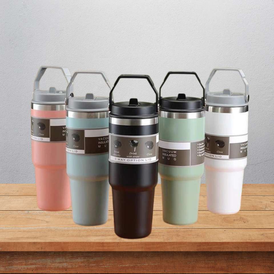 Double Wall Stainless Steel Tumbler with Straw Insulated Water Bottle Stainless Steel Tumbler
(900 ml)