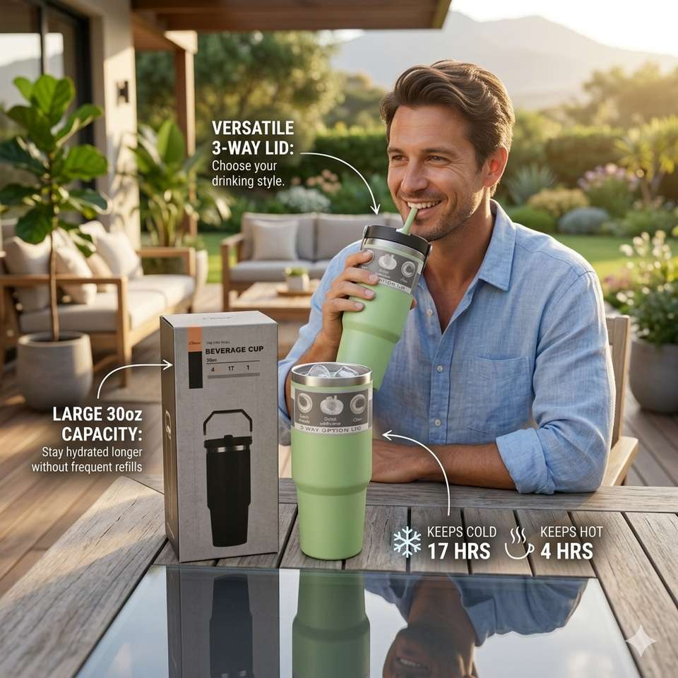Double Wall Stainless Steel Tumbler with Straw Insulated Water Bottle Stainless Steel Tumbler
(900 ml)
