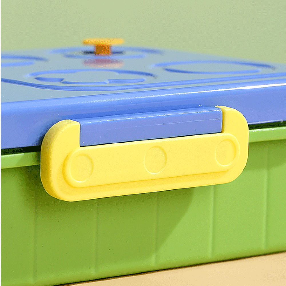 800ml Stainless Steel Lunch Box for School Children Food Storage Container 2-Compartment Kids Metal Lunch Box with Fork Spoon