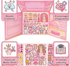 Princess Dress-Up Magnetic Sticker Activity Book for Girls - Reusable Fashion Doll Sticker Set with Clothes, Accessories & Wardrobe Playset, Creative DIY Learning Toy (Princess)
