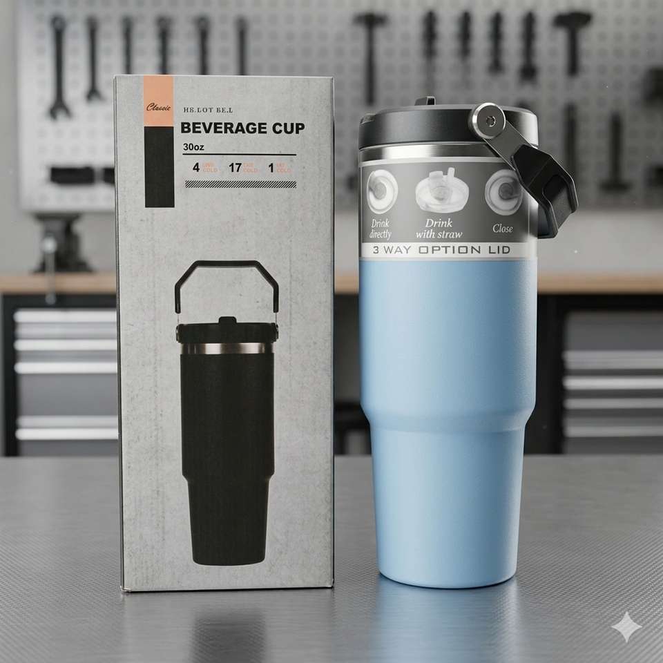 Double Wall Stainless Steel Tumbler with Straw Insulated Water Bottle Stainless Steel Tumbler
(900 ml)