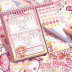 Cute Fairy Dress-Up Sticker Book for Girls, Spiral Activity Book with Dress-Up, Makeup, Headpiece & Nail Art Stickers, Coloring Cards with Paint & Brush (Sparkle Princess)