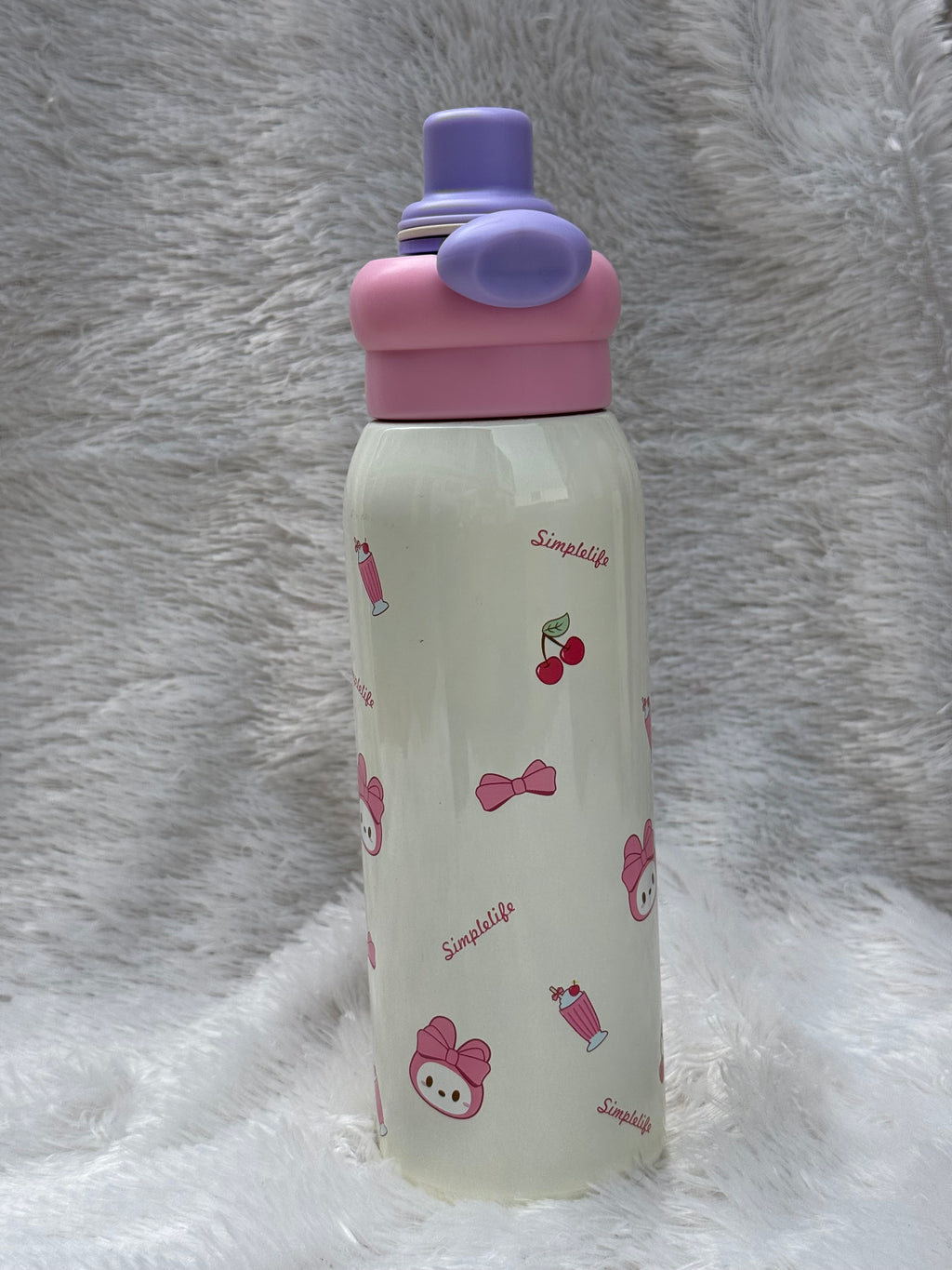 Water Bottle For Kids | Leakproof Dual Cap Water Bottle with Straw | Double Drinking Sipper Bottle With Portable Handle | BPA-Free | Easy To Carry For Girls & Boys - 500ML