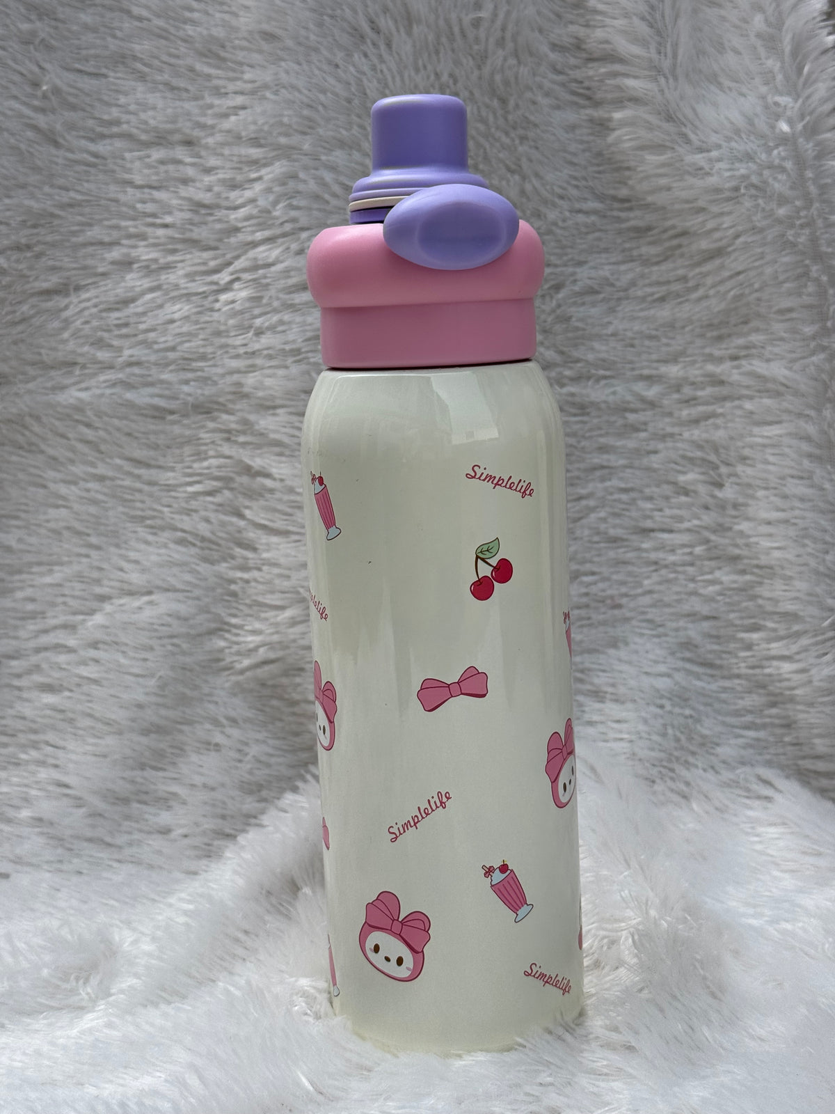 Water Bottle For Kids | Leakproof Dual Cap Water Bottle with Straw | Double Drinking Sipper Bottle With Portable Handle | BPA-Free | Easy To Carry For Girls & Boys - 500ML