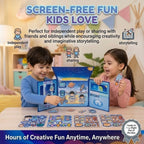 Space Adventure: Interstellar Space Station Magnetic Play Set 4 Fold-Out Magnetic Play Book, 4 Reusable Magnetic Sticker Sheets