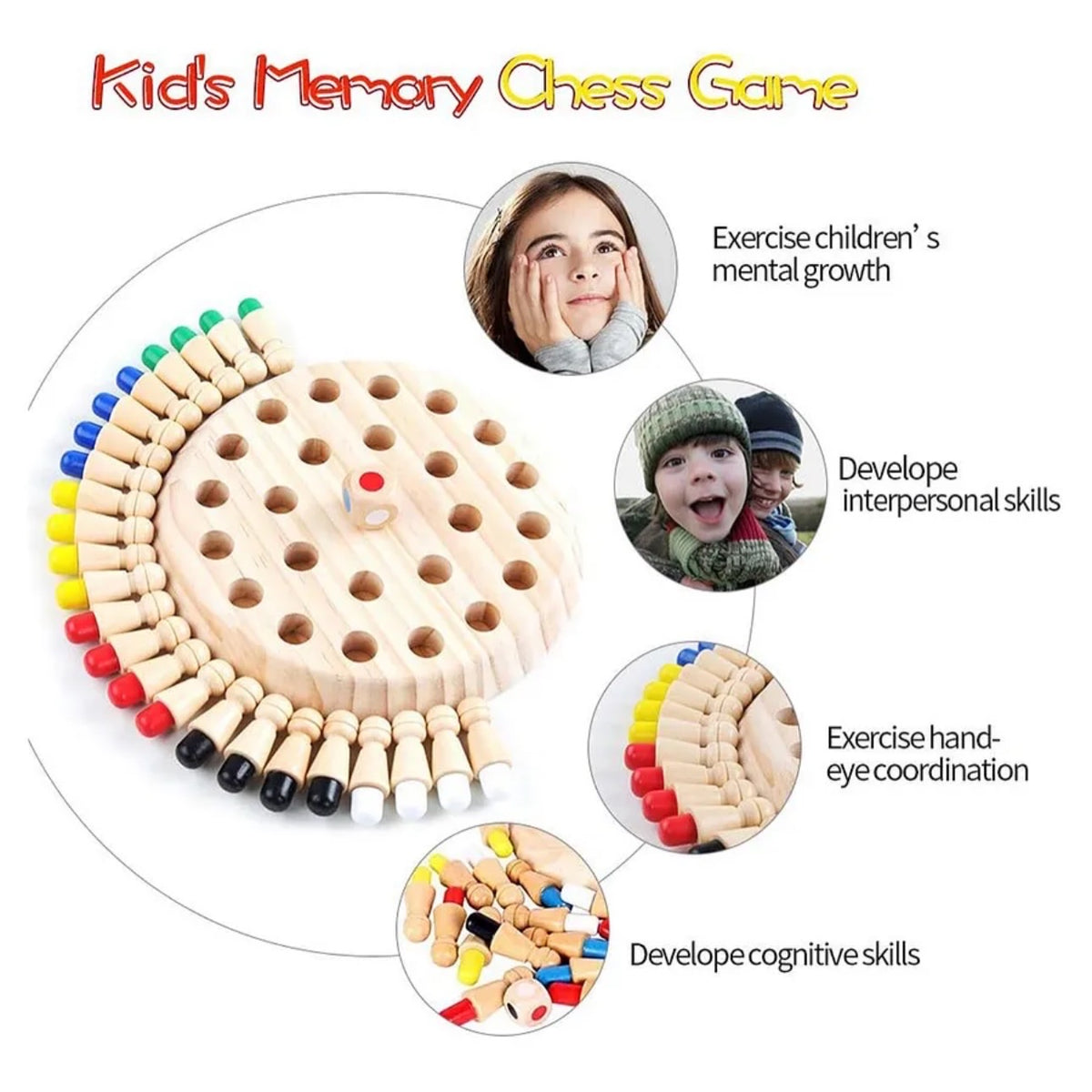 The Wooden Memory Chess Game is a popular Montessori-inspired educational board game. Despite the word "chess" in its name, it focuses entirely on color recognition, concentration, and spatial memory building rather than standard chess strategies.