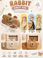 Premium Cute Bear Silicone Crossbody Waist Bag for Kids – Lightweight 3-Way Travel Sling & Chest Pack