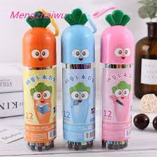 cute cartoon carrot-themed 12-piece watercolor marker pens