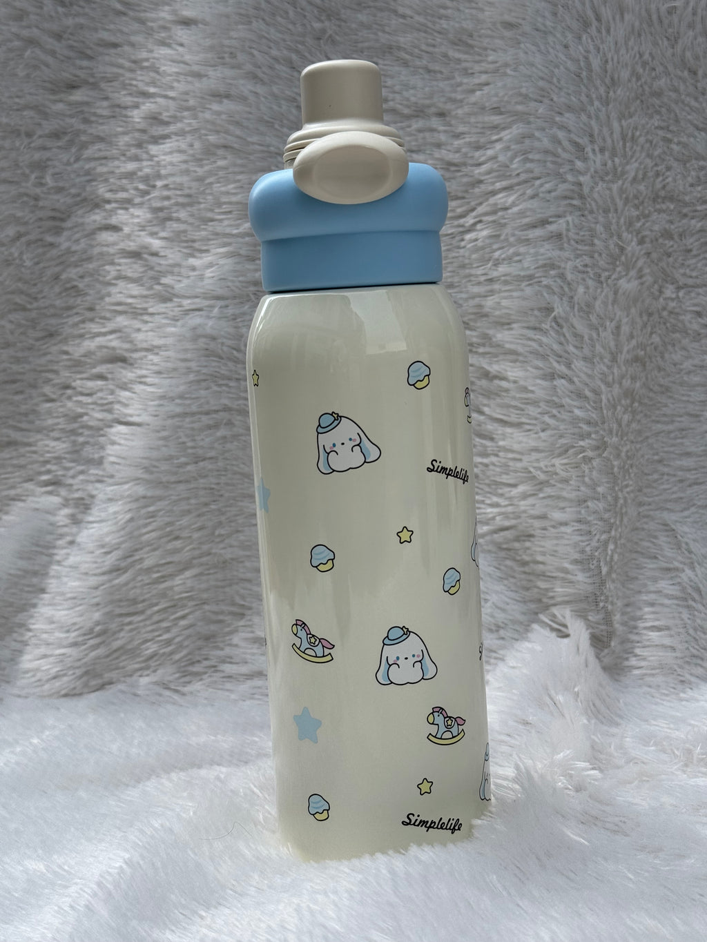 Water Bottle For Kids | Leakproof Dual Cap Water Bottle with Straw | Double Drinking Sipper Bottle With Portable Handle | BPA-Free | Easy To Carry For Girls & Boys - 500ML