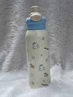 Water Bottle For Kids | Leakproof Dual Cap Water Bottle with Straw | Double Drinking Sipper Bottle With Portable Handle | BPA-Free | Easy To Carry For Girls & Boys - 500ML