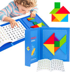 Magnetic Tangram Puzzle Book, an educational STEM toy designed for spatial reasoning, logic, and fine motor skill development.