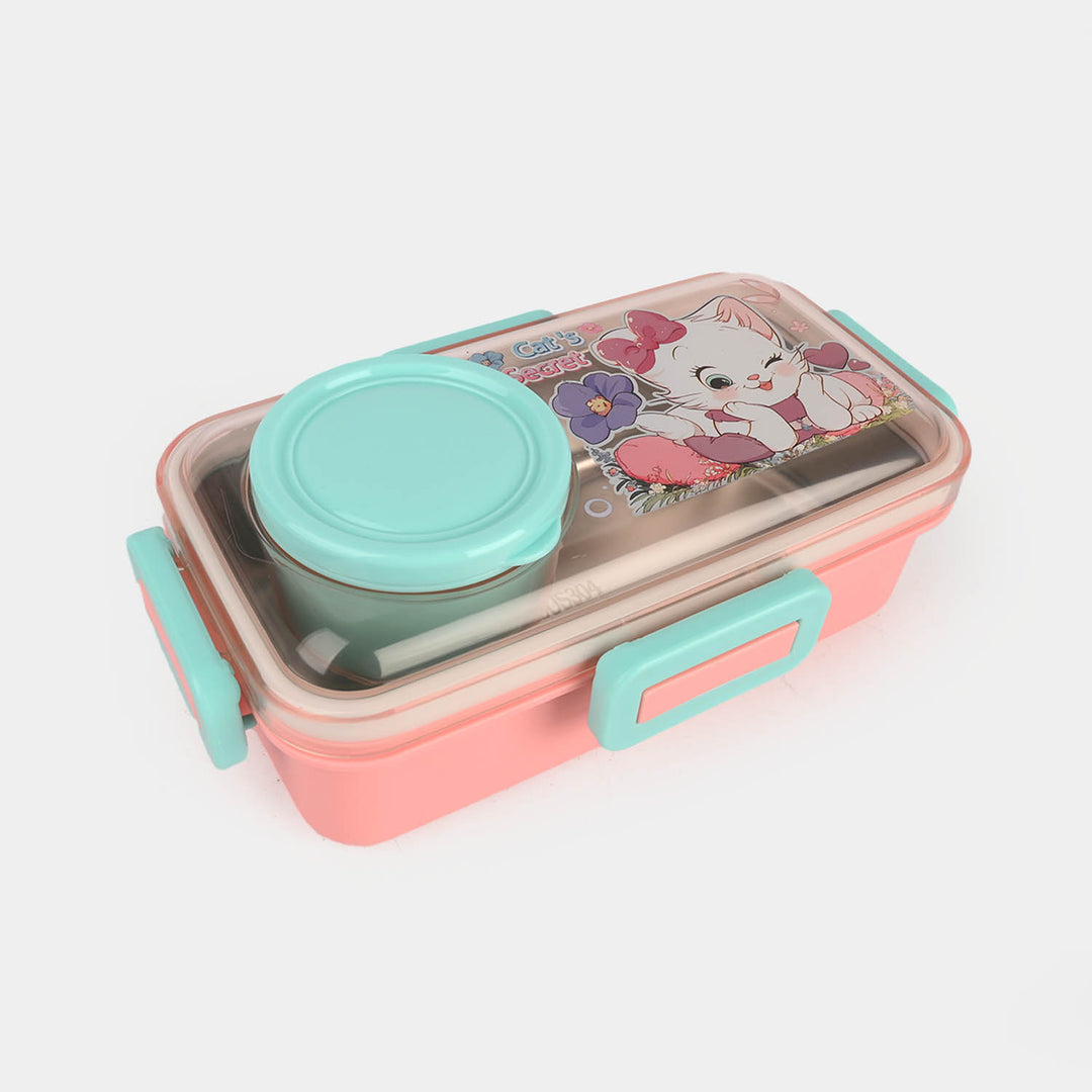 Single grid stainless steel lunch box with bowl ( 500ml+ 80ML )