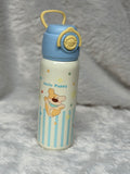 Kids Insulated Stainless Steel Water Bottle - 500ml/600ml Leak-Proof Sipper Thermos with One-Click Flip Top Lid & Pop-Up Straw | Cute Cartoon Animal Series for School, Travel, and Outdoor Adventures