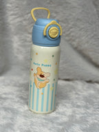 Kids Insulated Stainless Steel Water Bottle - 500ml/600ml Leak-Proof Sipper Thermos with One-Click Flip Top Lid & Pop-Up Straw | Cute Cartoon Animal Series for School, Travel, and Outdoor Adventures