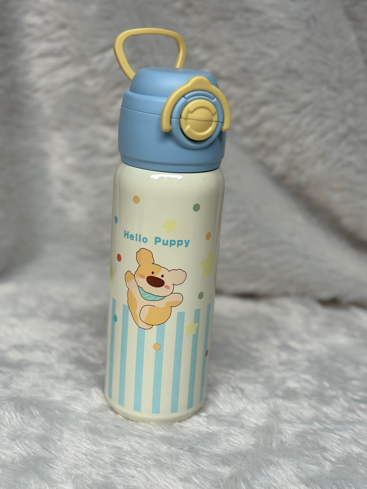 Kids Insulated Stainless Steel Water Bottle - 500ml/600ml Leak-Proof Sipper Thermos with One-Click Flip Top Lid & Pop-Up Straw | Cute Cartoon Animal Series for School, Travel, and Outdoor Adventures