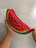 Fruit Shaped Pencil Pouch for Kids – Zipper Closure, Multi-Color Case, Watermelon Kiwi Papaya Orange Design, Pack of 1 Lightweight Zipper