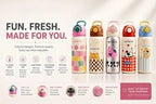 Kids Insulated Stainless Steel Water Bottle - 500ml/600ml Leak-Proof Sipper Thermos with One-Click Flip Top Lid & Pop-Up Straw | Cute Cartoon Animal Series for School, Travel, and Outdoor Adventures