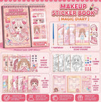 Cute Fairy Dress-Up Sticker Book for Girls, Spiral Activity Book with Dress-Up, Makeup, Headpiece & Nail Art Stickers, Coloring Cards with Paint & Brush (Sparkle Princess)