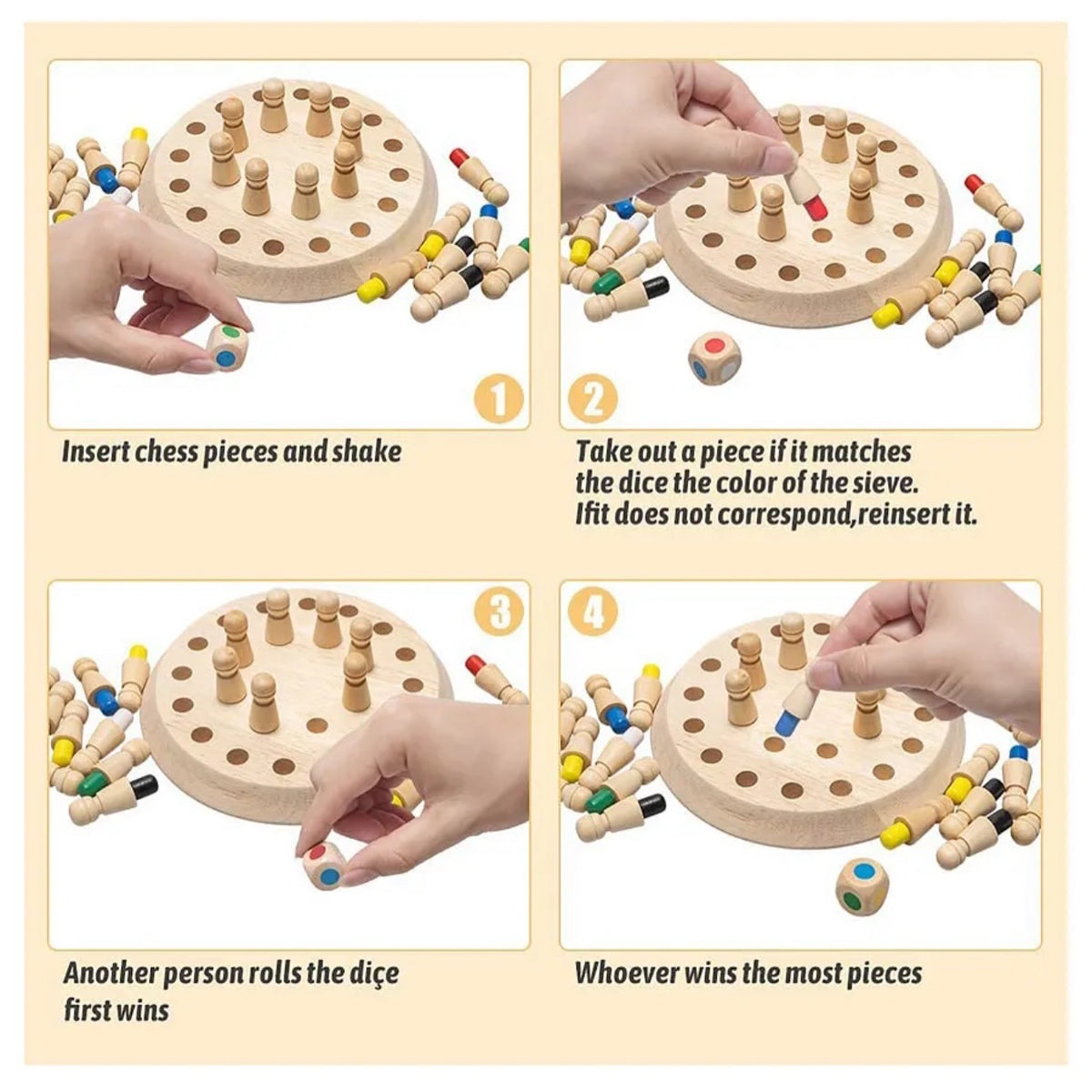 The Wooden Memory Chess Game is a popular Montessori-inspired educational board game. Despite the word "chess" in its name, it focuses entirely on color recognition, concentration, and spatial memory building rather than standard chess strategies.
