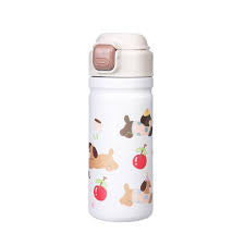 Portable Stainless Steel Drinkware Cartoon Animal Tumbler with Straw Bounce Lid Features a Stylish Rope Handle