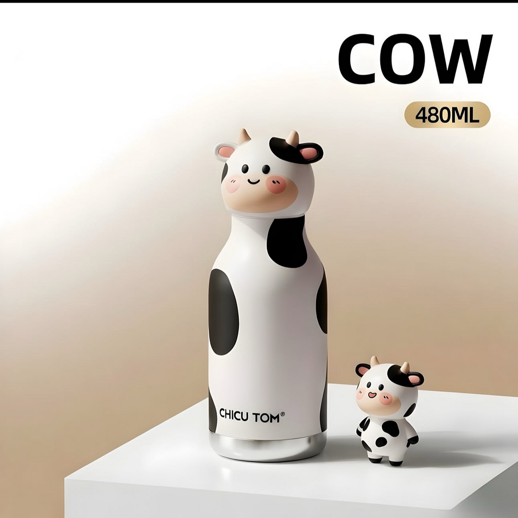 Chicu Tom Kids Cartoon Water Bottle | Cute Animal design | Kids school & Travel Bottle
