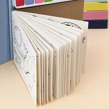 Water Painting Book For Kids, Pack Of 1, Coloring Activity With Watercolors And Brushes, Portable & Educational, Ideal For Kids, Gifting, Learning And Fun, Multicolour