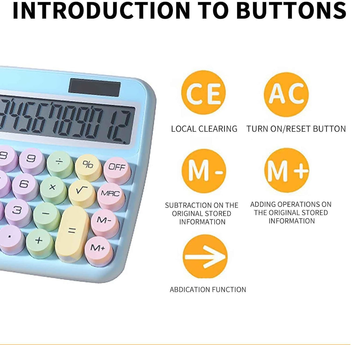 Mechanical Calculator, 12-Digit Calculators With Lcd Display Sensitive Button, 12 Digit Standard Calculator With Large Led Display