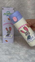 Authentic Disney "Cute Power Attack" Insulated Water Bottle – Push Button Lid (Stitch, Lotso, Judy, Nick)